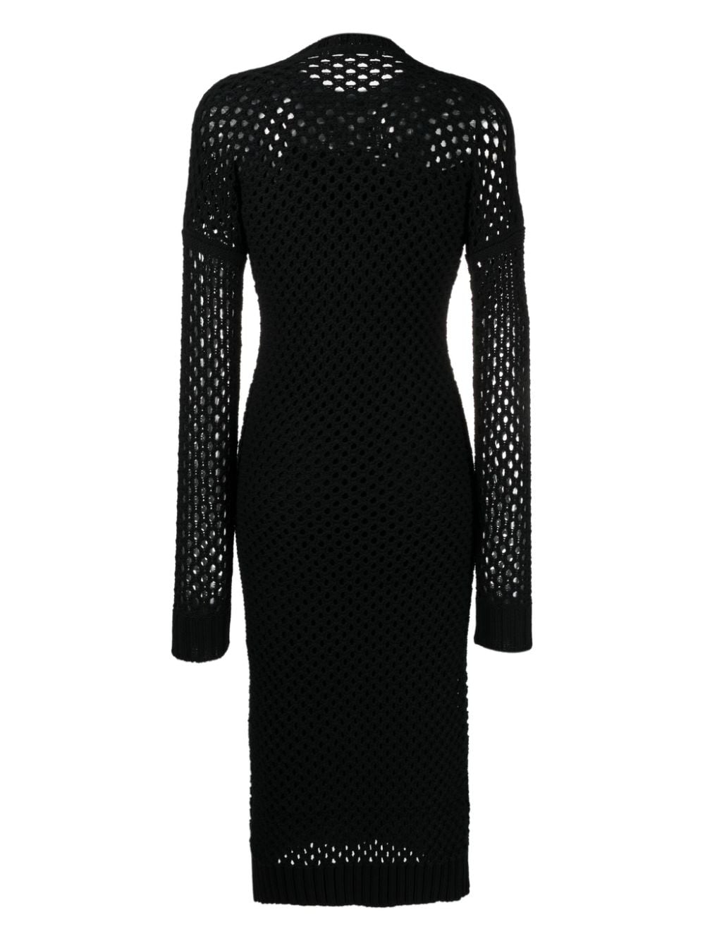 Max Mara Midi-jurk met mesh vlakken - Zwart