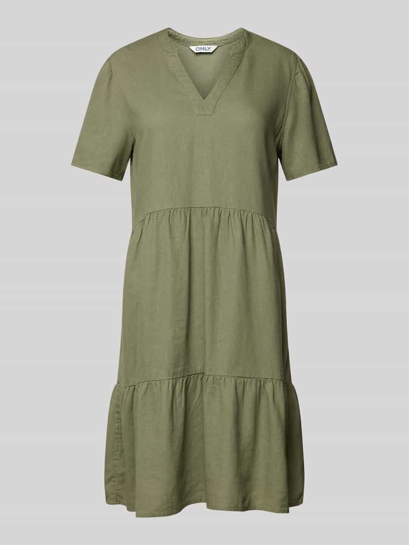Only Mini-jurk van een mix van linnen en viscose, model 'TIRI'