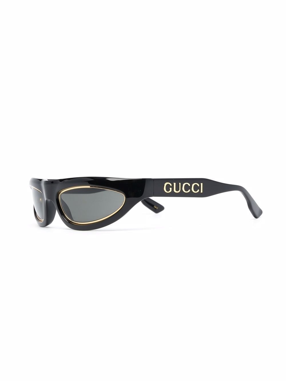 Gucci Eyewear Zonnebril met metallic afwerking - Zwart