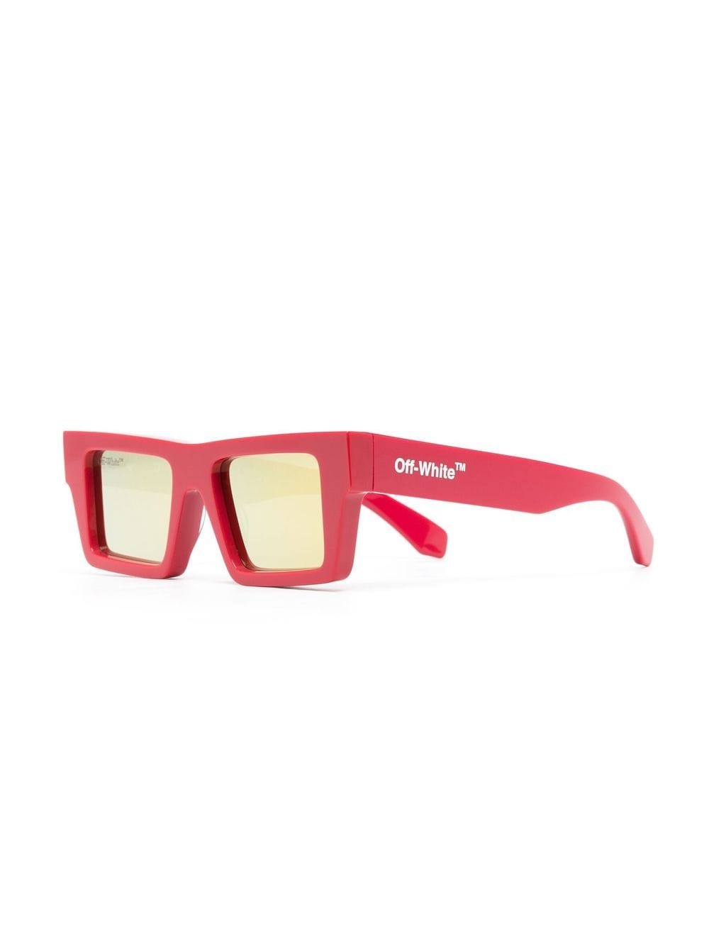 Off-White Nassau zonnebril met rechthoekig montuur - Rood