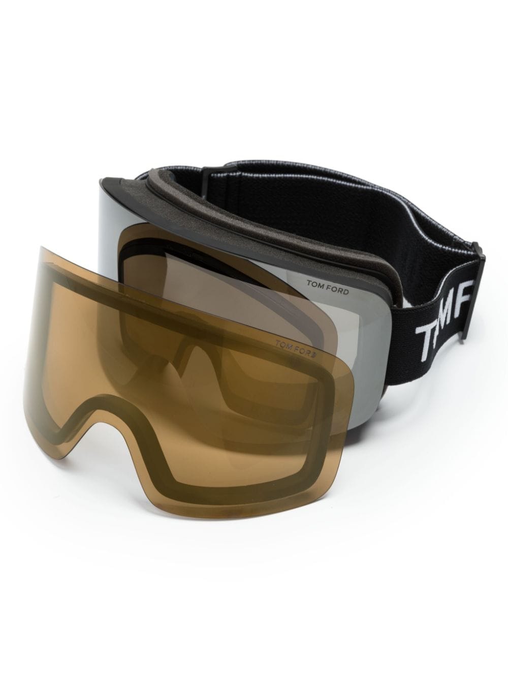 TOM FORD Eyewear Skibril met logoband - Zwart