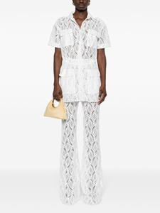 Ermanno Scervino lace-embroidered flared trousers - Wit