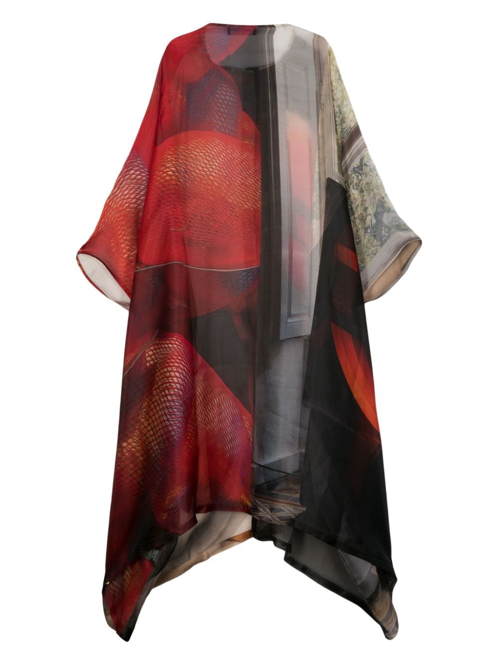 Barbara Bologna Doorzichtige midi-jurk met print - Rood