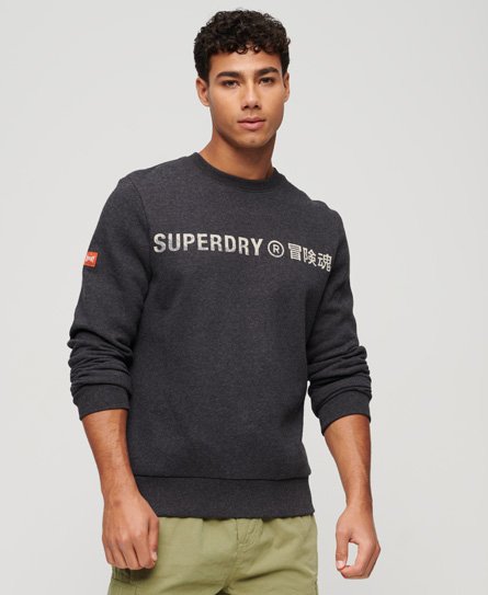 Superdry Mannen Vintage Workwear Sweatshirt met Ronde Hals Zwart