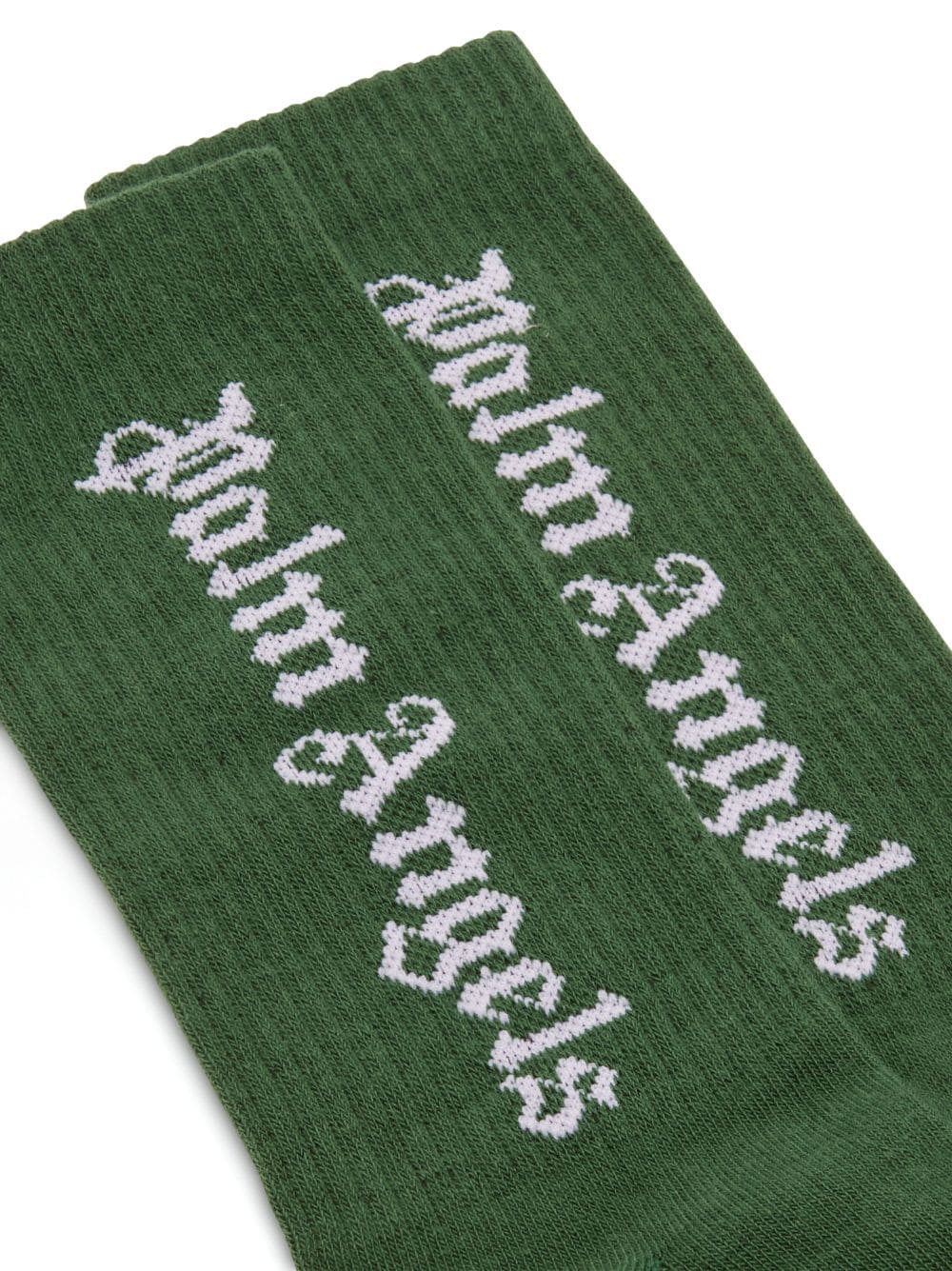 Palm Angels Kids Sokken met logoprint - Groen