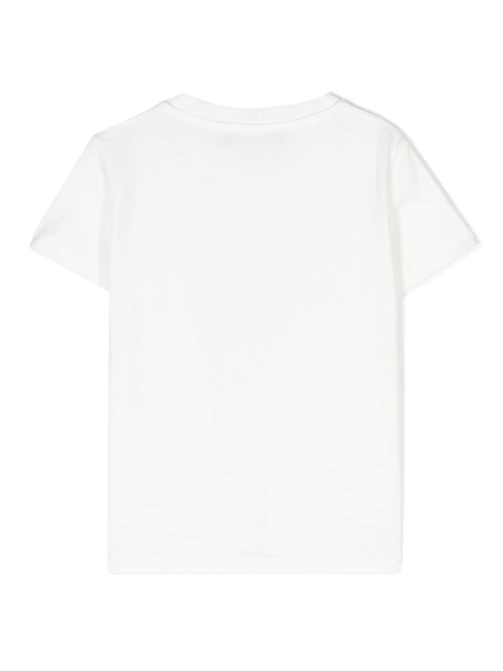 Versace Kids Katoenen T-shirt met bloemenprint - Wit