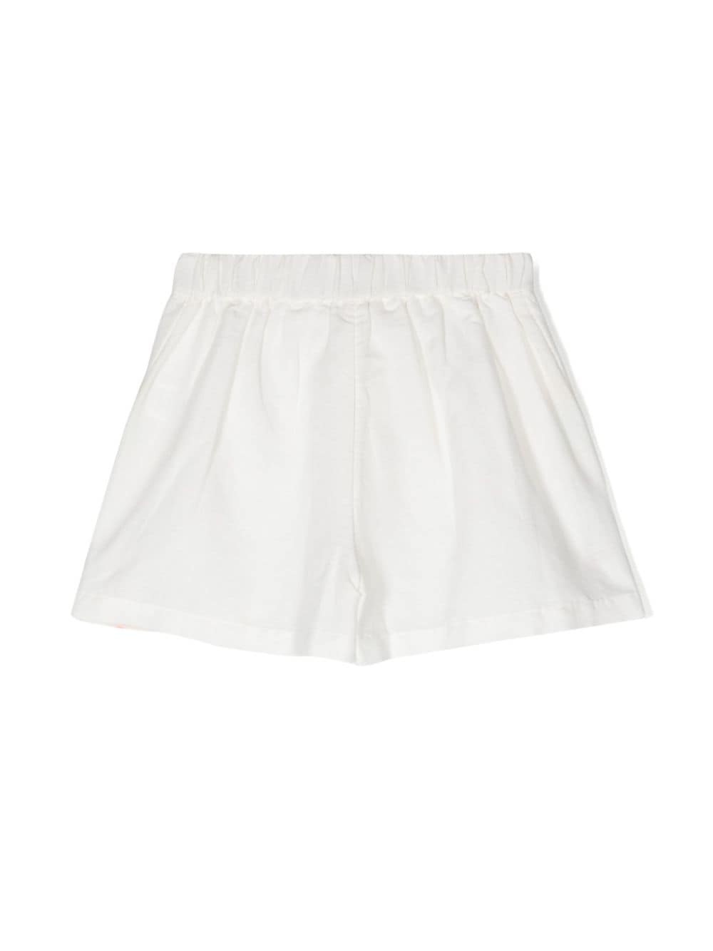 Stella McCartney Kids floral-embroidered linen-blend shorts - Wit