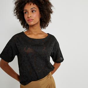 LA REDOUTE COLLECTIONS T-shirt met boothals, in guipure