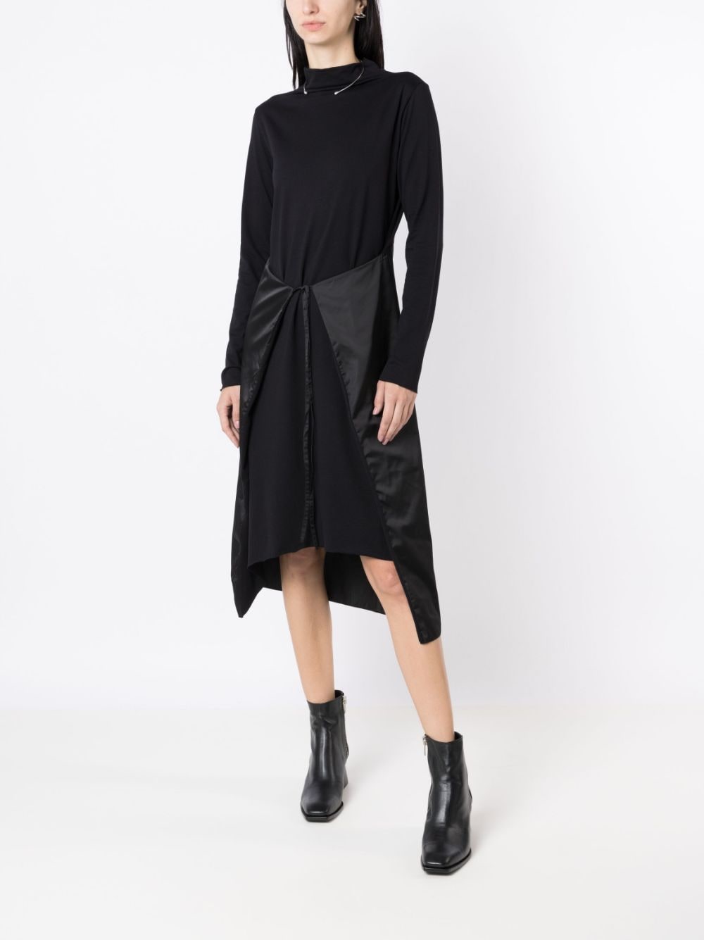 Uma | Raquel Davidowicz Midi-jurk met lange mouwen - Zwart