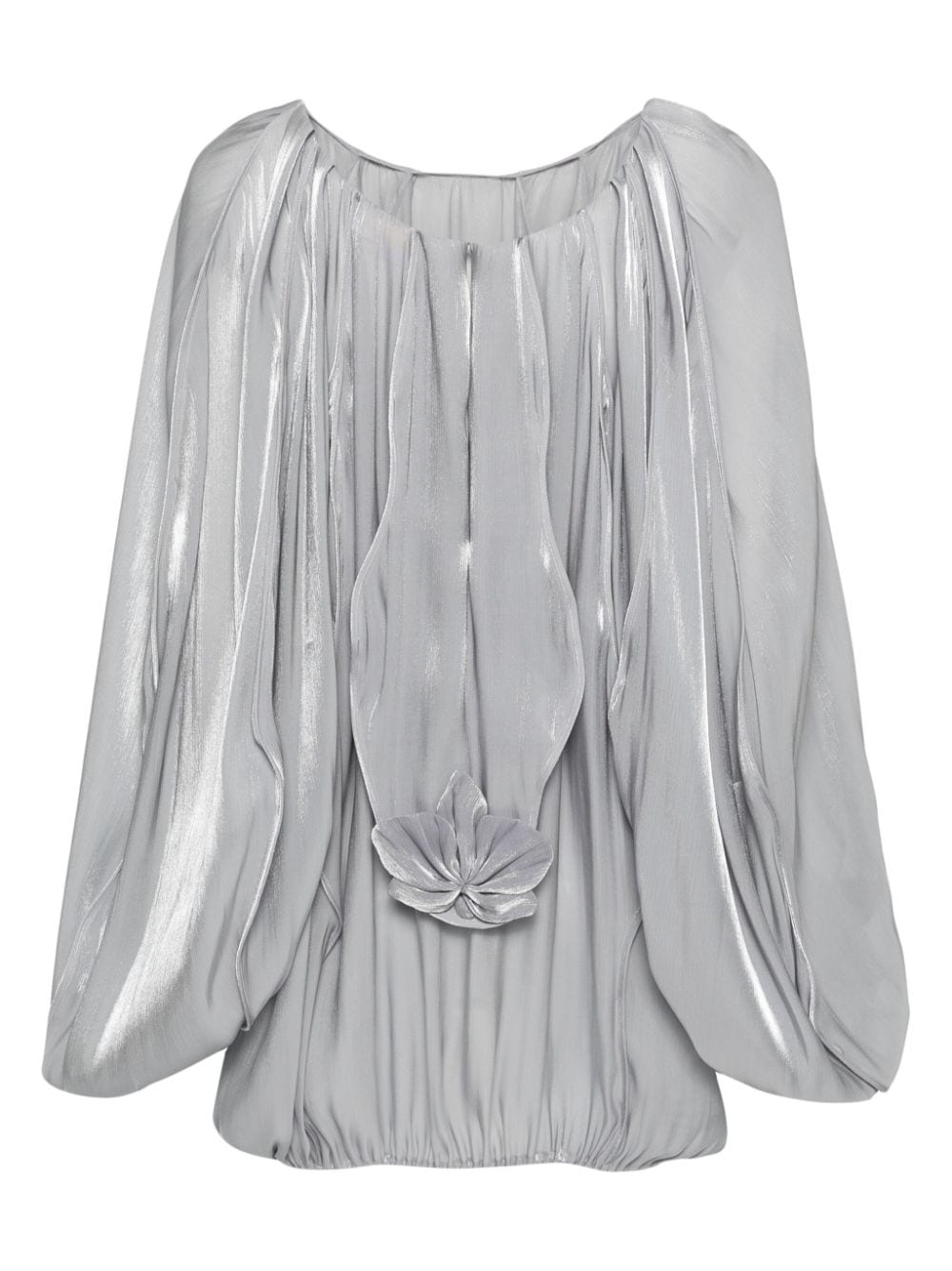 Genny Mini-jurk met bloemenpatch - Zilver
