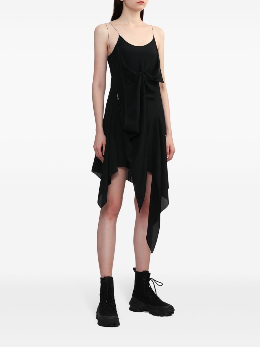 Kiko Kostadinov Asymmetrische mini-jurk - Zwart