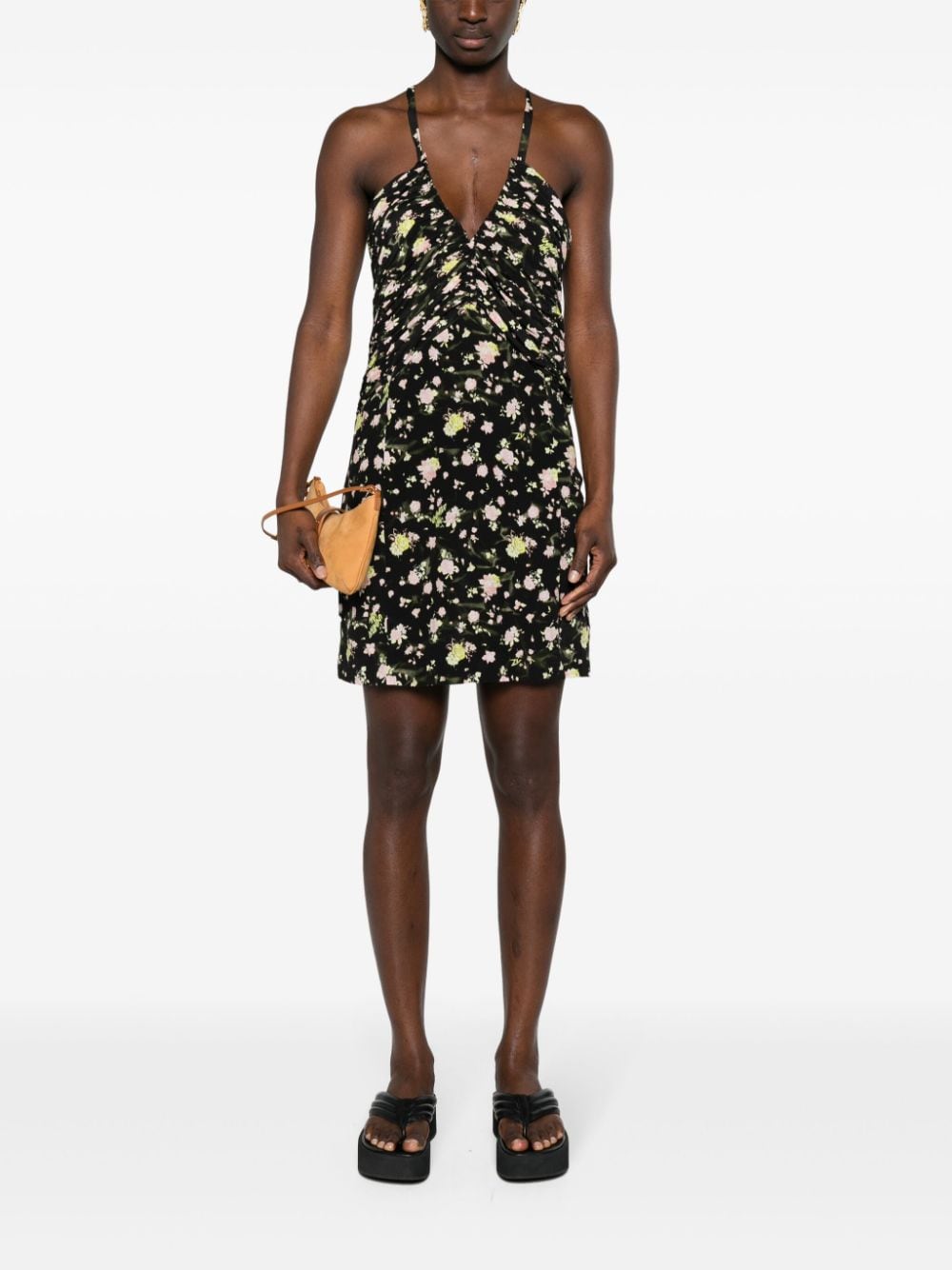 Zadig&Voltaire Mini-jurk met bloemenprint en ruches - Zwart
