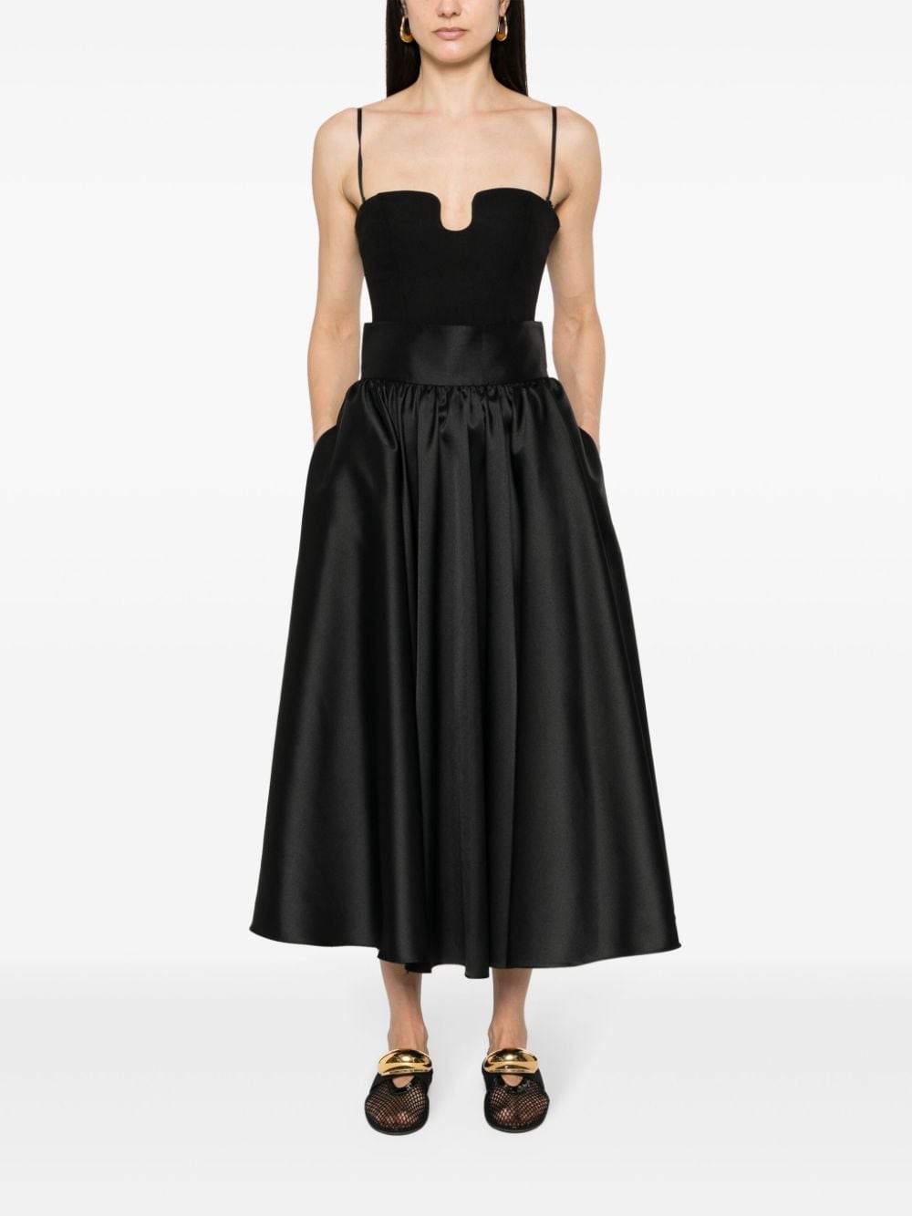 Blanca Vita pleated maxi skirt - Zwart