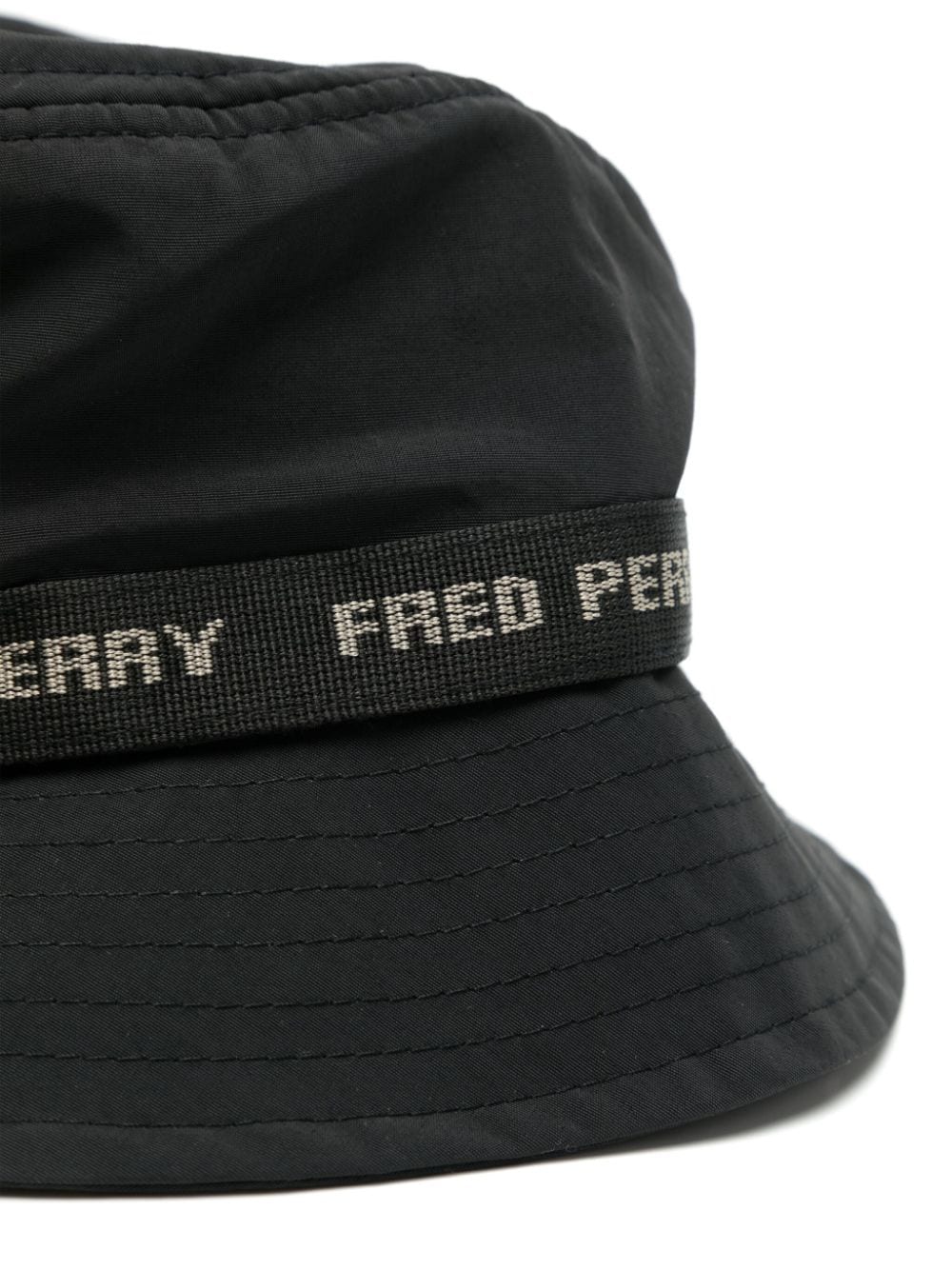 Fred Perry logo-appliqué cotton bucket hat - Zwart