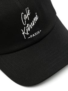CAFÉ KITSUNÉ logo-embroidered cotton baseball cap - Zwart