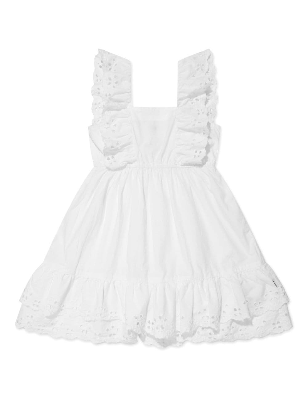 Molo broderie-anglaise ruffled dress - Wit