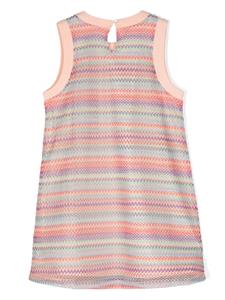 Aigner Kids chevron-print cotton dress - Roze