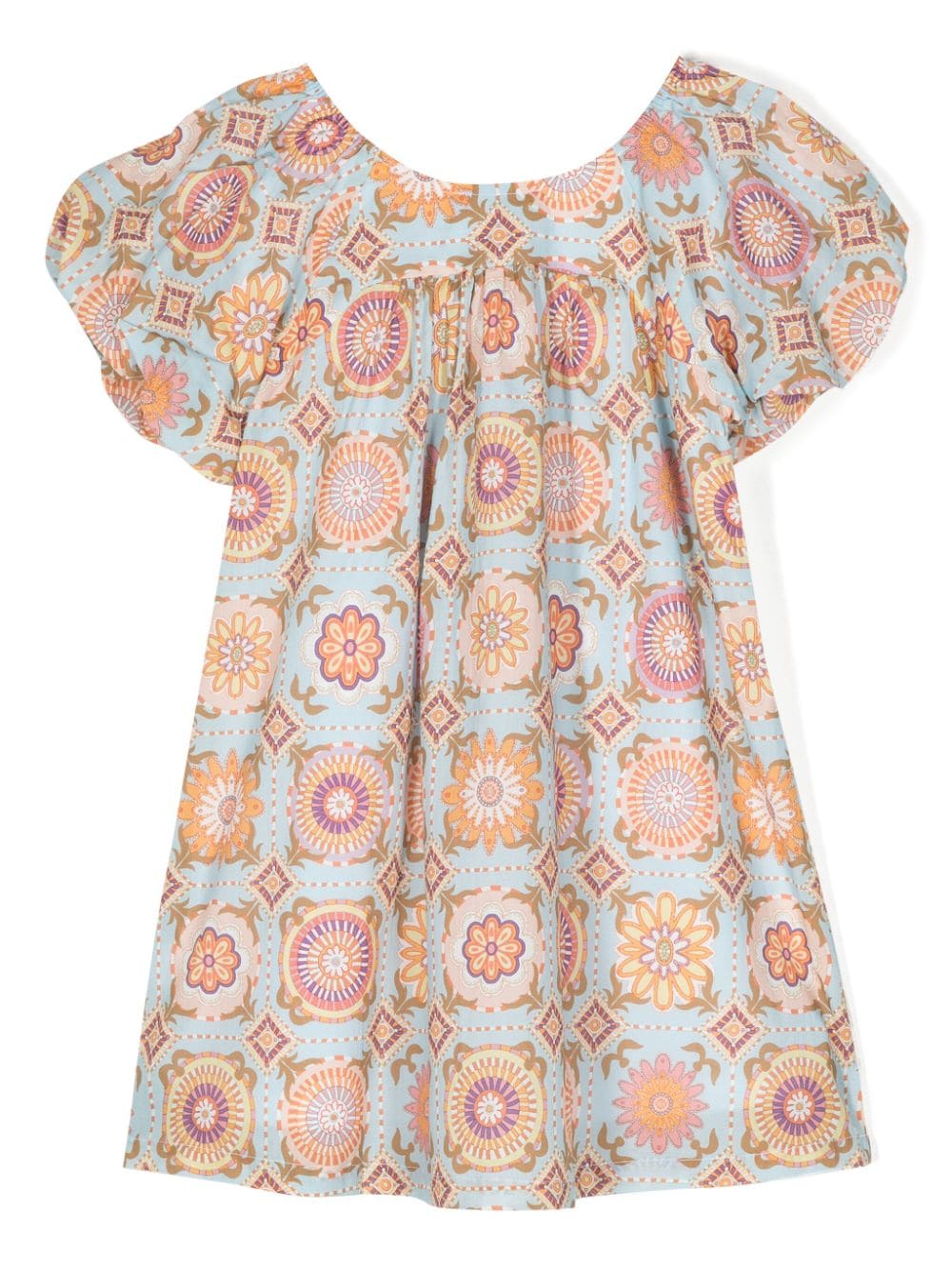 Aigner Kids geometric-print cotton dress - Blauw