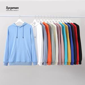 Sycpman CHN Spring and Autumn Men Solid Color Long Sleeved Hoodie Trendy Loose Pullover Casual Hooded Coat Streetwear for Male