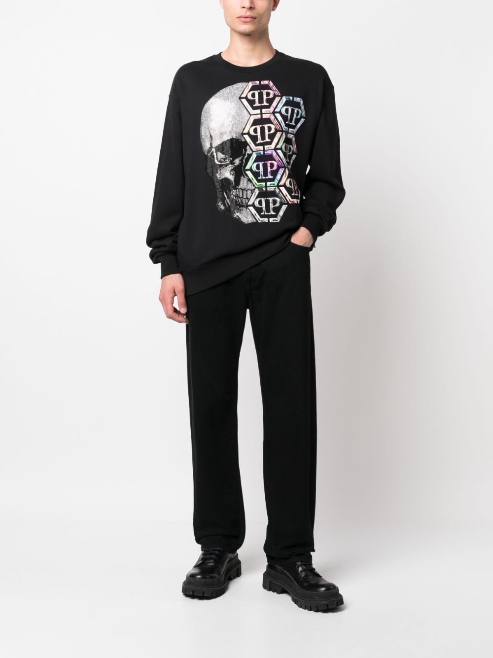 Philipp Plein Sweater met ronde hals - Zwart