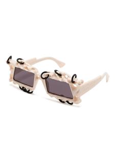 Kuboraum X20 geometric-frame sunglasses - Beige