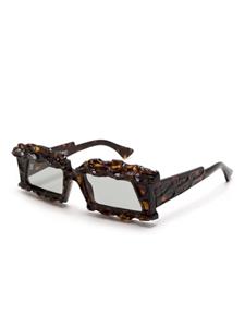 Kuboraum X21 rectangle-frame sunglasses - Bruin
