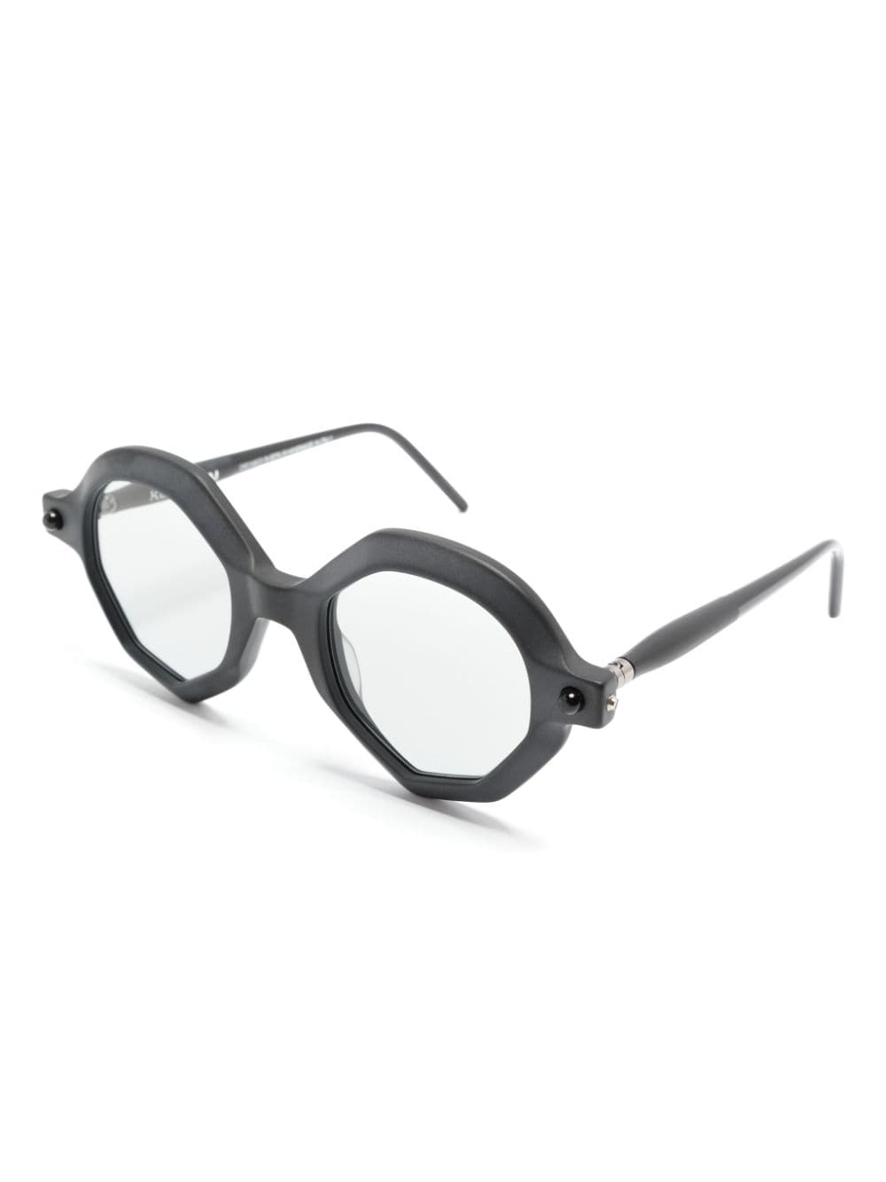 Kuboraum P18 zonnebril met geometrisch montuur - Zwart