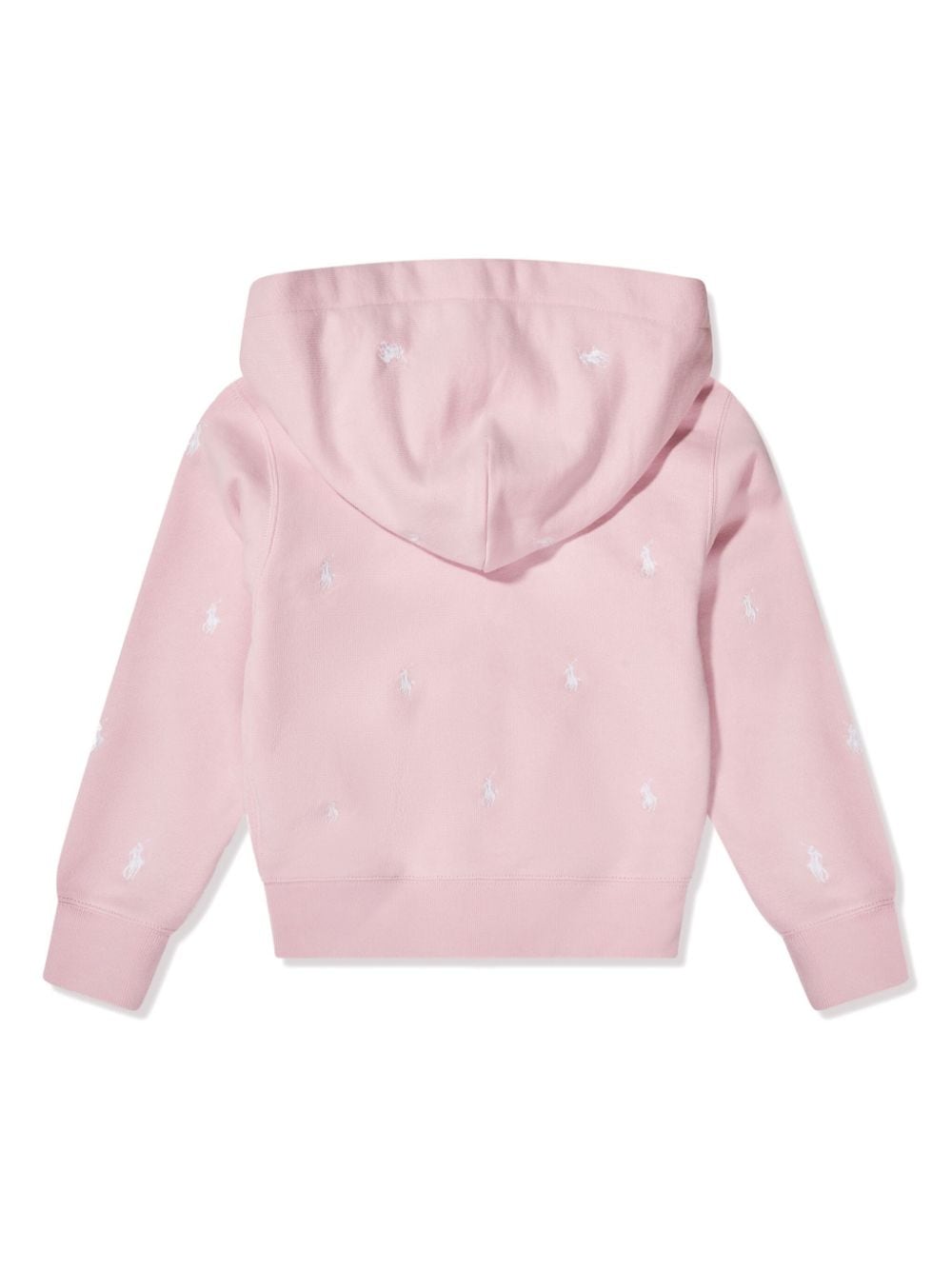Ralph Lauren Kids embroidered-logo hooded cotton-blend jacket - Roze