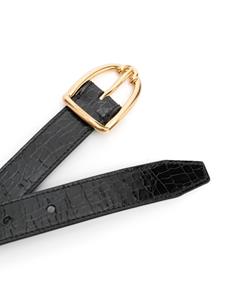 TOM FORD Riem met krokodillen-reliëf - Zwart