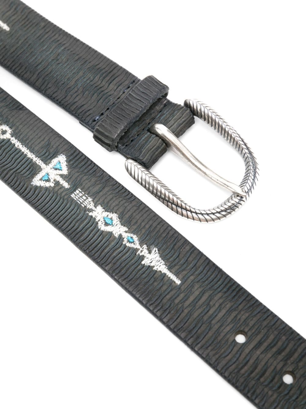 Orciani Blade embroidered leather belt - Blauw