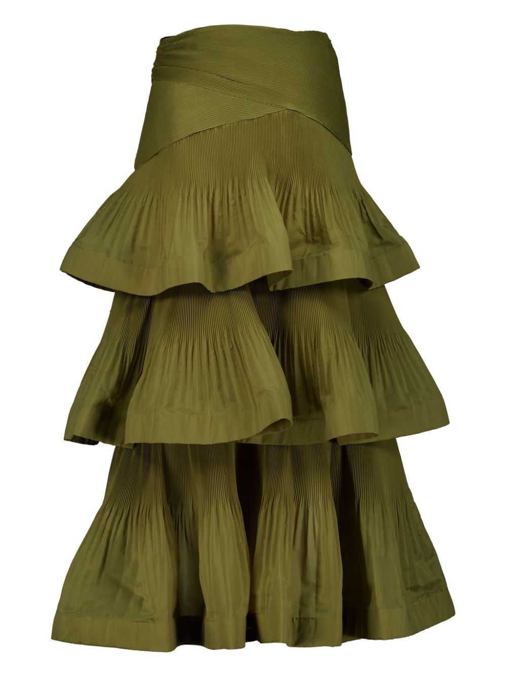 ZIMMERMANN ruffle-detailing cotton skirt - Groen