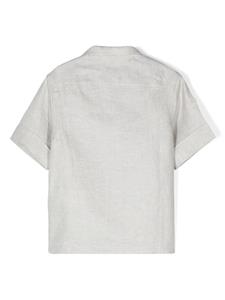 Eleventy Kids interlock-twill linen shirt - Grijs