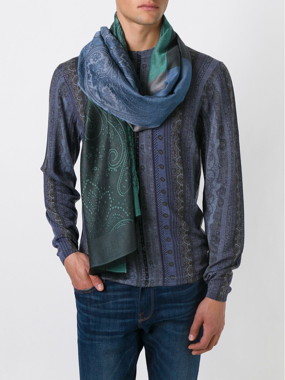 ETRO floral paisley print scarf - Veelkleurig