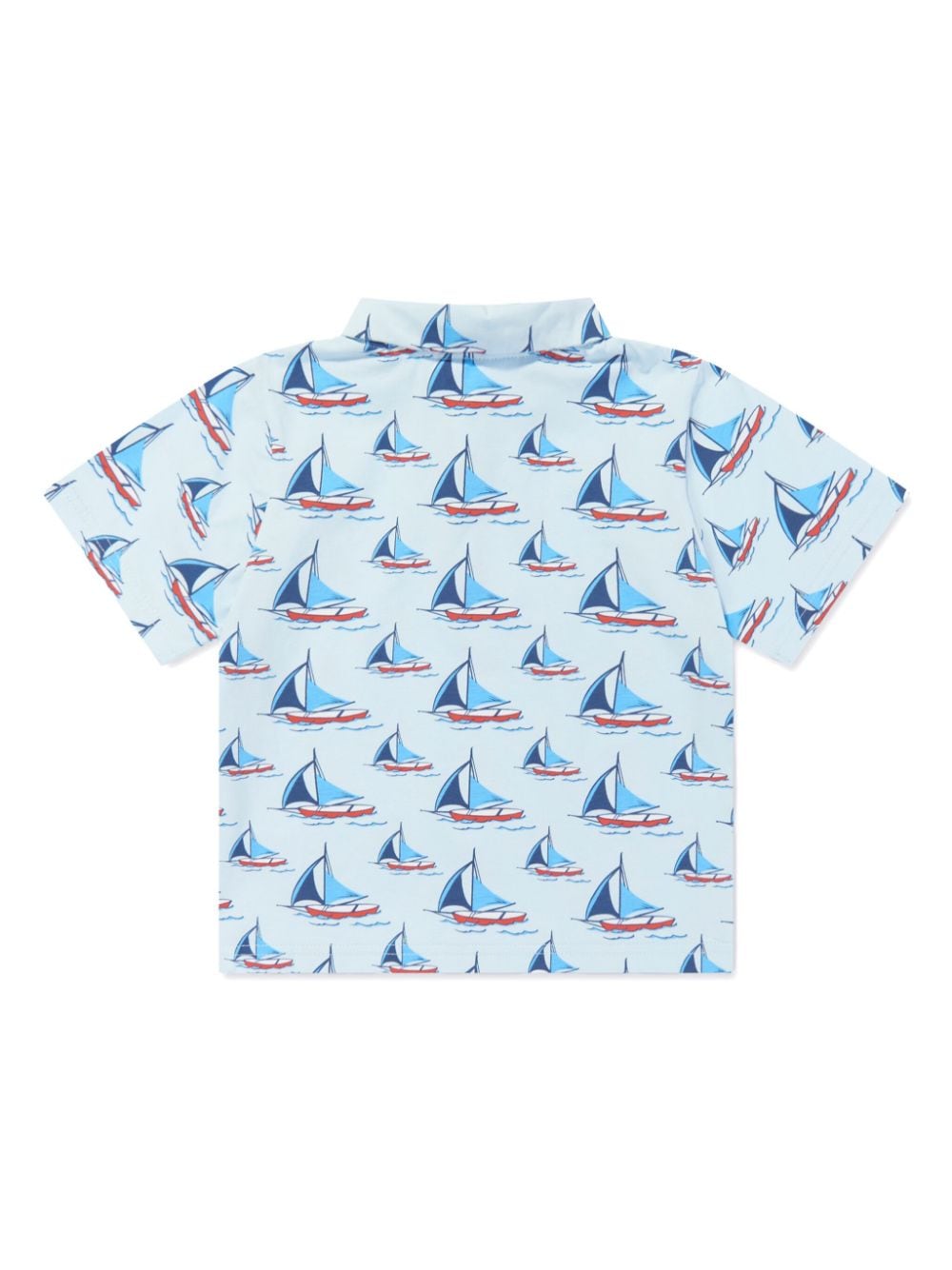 Rachel Riley boat-print cotton polo shirt - Blauw