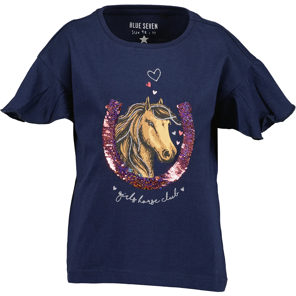 Blue Seven-collectie T-shirt Horses (ultramarin orig)