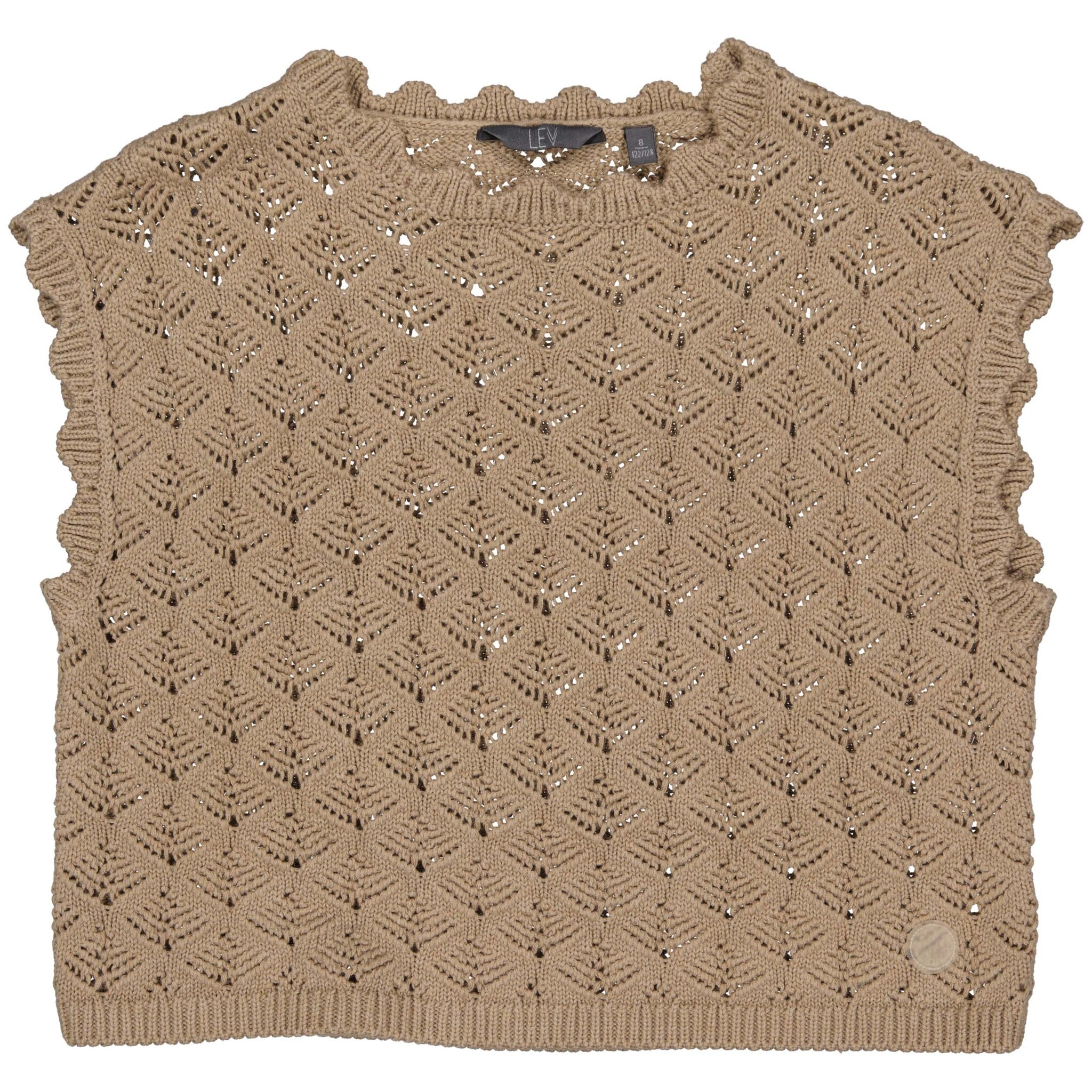 LEVV-collectie Gebreide top Katy cropped (taupe)