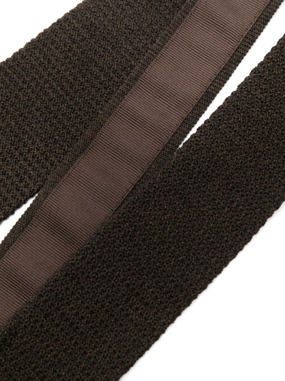 Boglioli square-tip knitted tie - Bruin