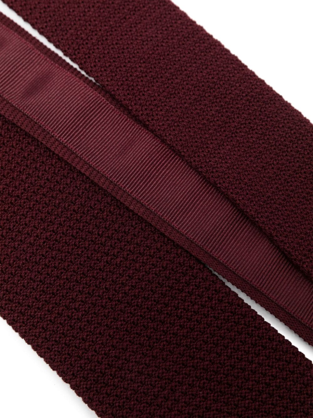 Boglioli square-tip knitted tie - Rood