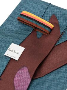 Paul Smith Zijden stropdas met abstracte print - Groen