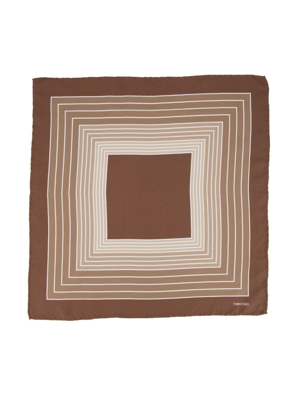 TOM FORD striped silk pocket square - Bruin