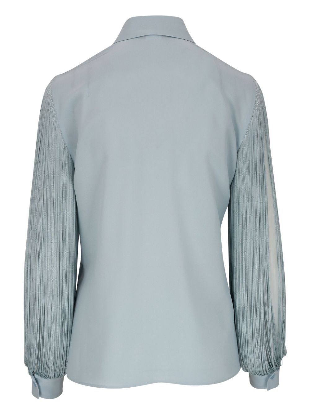 Akris Zijden blouse met rechte kraag - Blauw