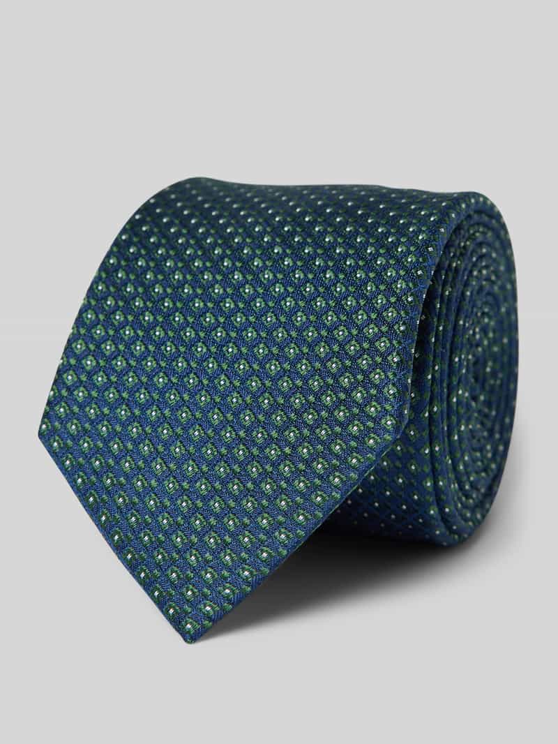 Monti Zijden stropdas met klein motief in klassiek model (6,5 cm)