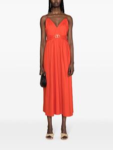 TWINSET Midi-jurk met logoplakkaat - Rood