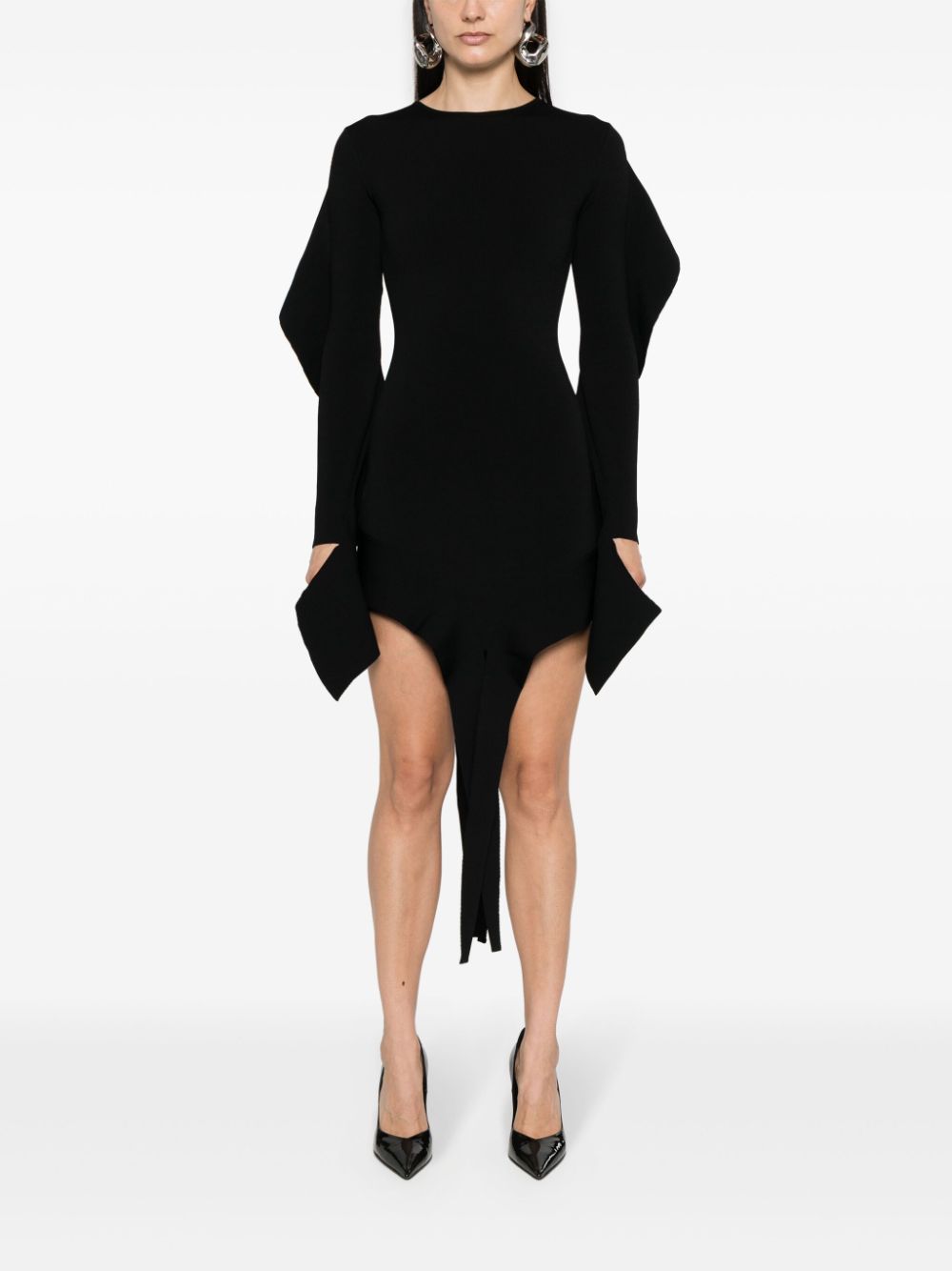 Mugler Asymmetrische mini-jurk - Zwart