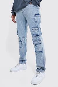 Boohoo Tall Cargo Jeans Met Rechte Pijpen En Zakken, Antique Blue