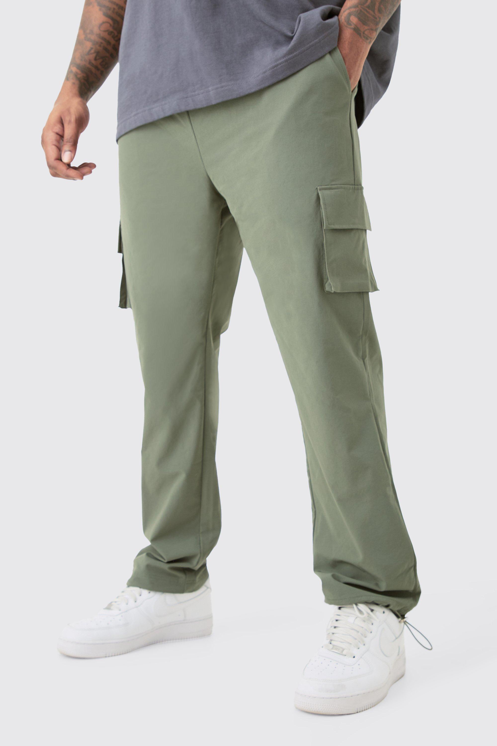 Boohoo Plus Elastic Lightweight Stretch Skinny Cargo Trouser, Khaki
