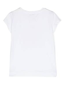 Monnalisa T-shirt verfraaid met kristallen - Wit