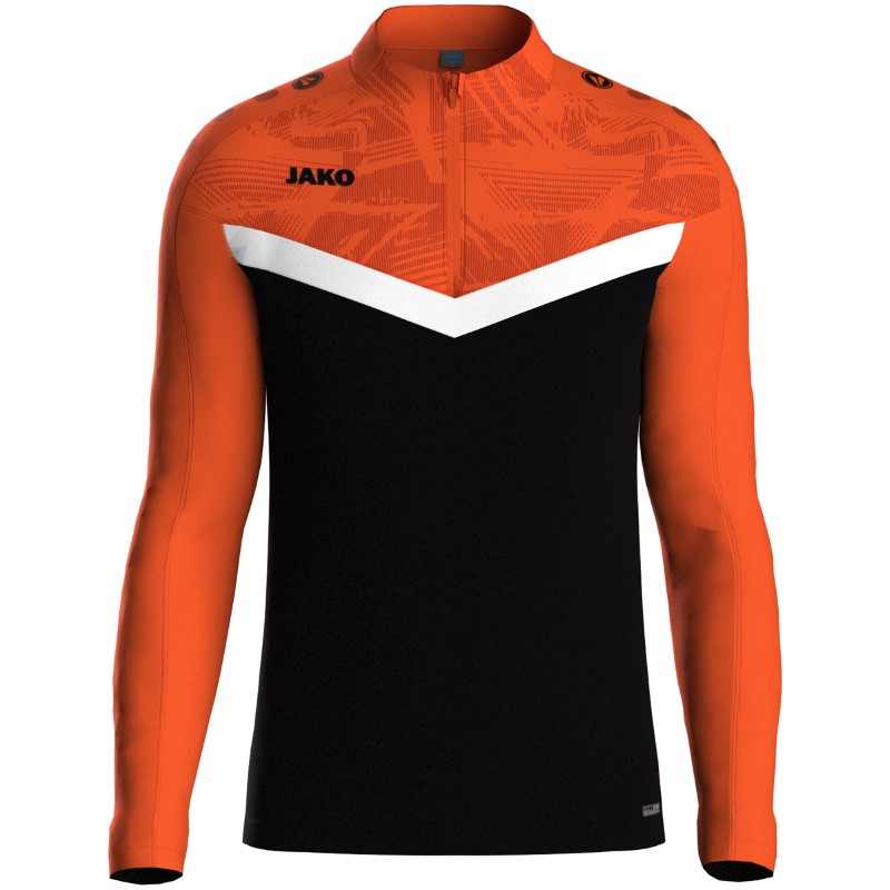 JAKO Iconic 1/4-Zip Sweatshirt 807 - schwarz/neonorange