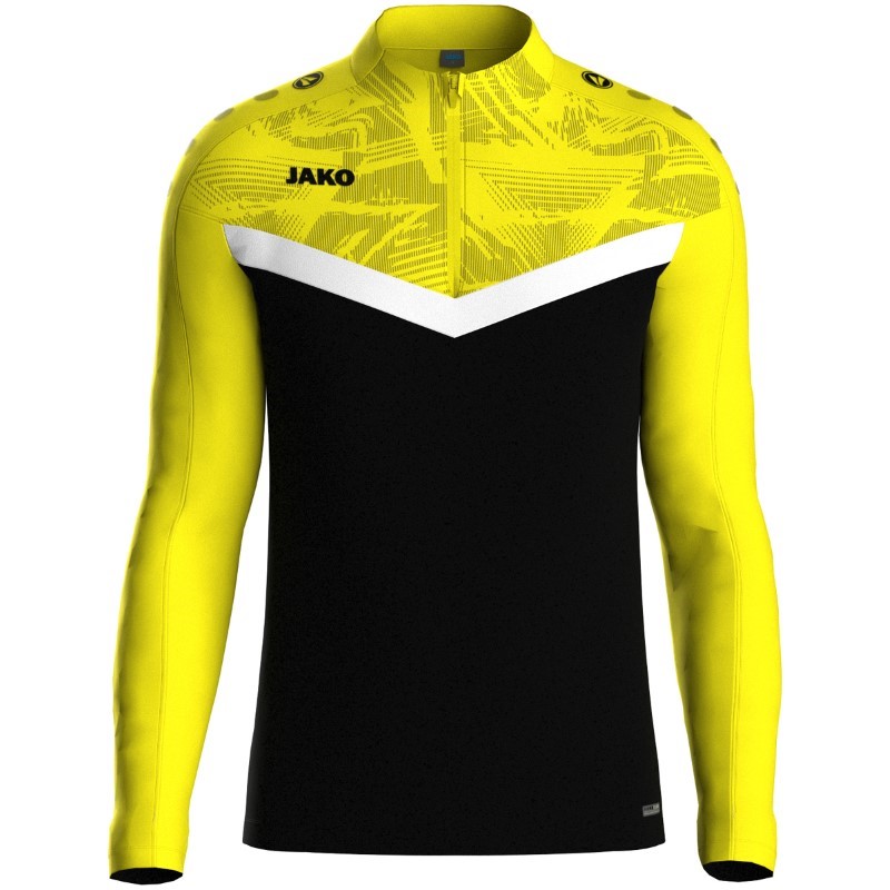 JAKO Iconic 1/4-Zip Sweatshirt Kinder 808 - schwarz/soft yellow