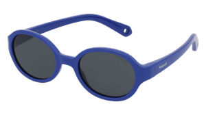 Safilo Polaroid PLD K004/S Kinder-Sonnenbrille Vollrand Oval Acetat-Gestell, blau